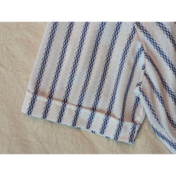 Golden Emblem VTG 60s Men's Polyknit Short Sleeve Striped Rockabilly Shirt 16.5 - Picture 4 of 7